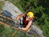 Emily on klettersteig ladder (Lago di Garda)
