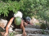 Frauke and Cris climbing rocks (Lago di Garda, Italy)