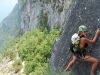 Frauke leaves the ladder (Lago di Garda)