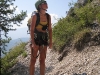 Frauke looks up at the cliffs (Lago di Garda, Italy)