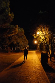 Frauke in street light (Lago di Garda)