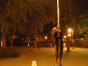 Frauke climbs a pole (Lago di Garda)