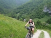 Frauke near the top of the climb (Lago di Garda)