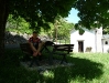 Cris having a break (Lago di Garda, Italy)
