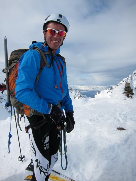 Chris on the summit (Tafeltinden, Norway)
