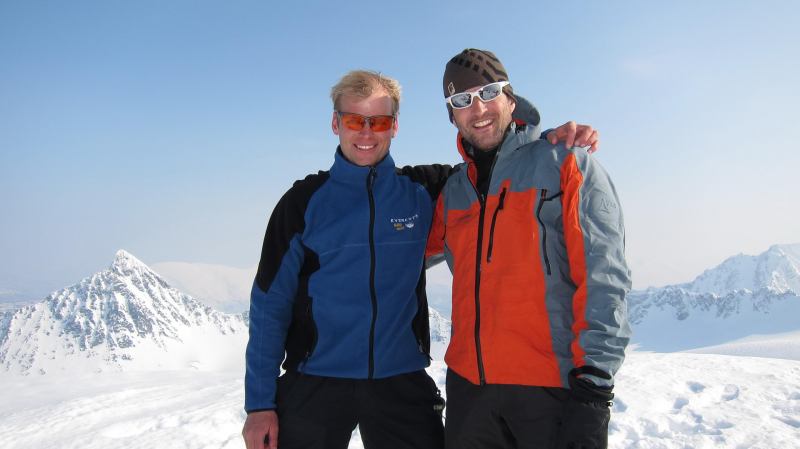 Cris and Martin on the summit (Storgalten, Norway)