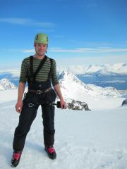 Cris on the summit (Tafeltinden, Norway)