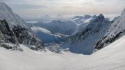 View down glacier (Langdalstindane, Norway)