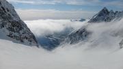 View from the top of the glacier (Langdalstindane, Norway)