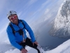 Chris with fiord behind (Rørnestinden, Norway)