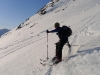 Cris skiing down (Langdalstindane, Norway)