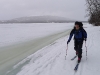 Cris skinning beside lake (Jaegervatnet, Norway)