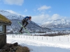Hallvard jumps off the grass roof (Tomesrenna, Norway)
