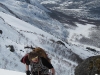 Hallvard slogs up the mountain (Tomesrenna, Norway)