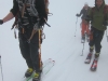 Ski touring in white out (Langdalstindane, Norway)