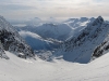 View down glacier (Langdalstindane, Norway)
