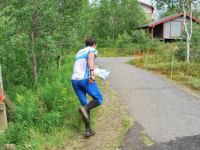 Chris exits the control (Midtnattsolgaloppen 2009)