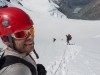 Descending on rope from Rangitata Col (Mountain rafting Dec 2018)