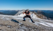 Cris jumping (Walk up Mt Arthur July 2021)