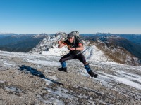 Cris jumping (Walk up Mt Arthur July 2021)