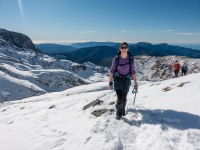 Megan in the snow (Walk up Mt Arthur July 2021)