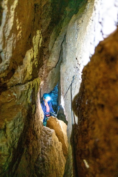 Ari with her headtorch (Muntanyes de Prades Dec 2025)