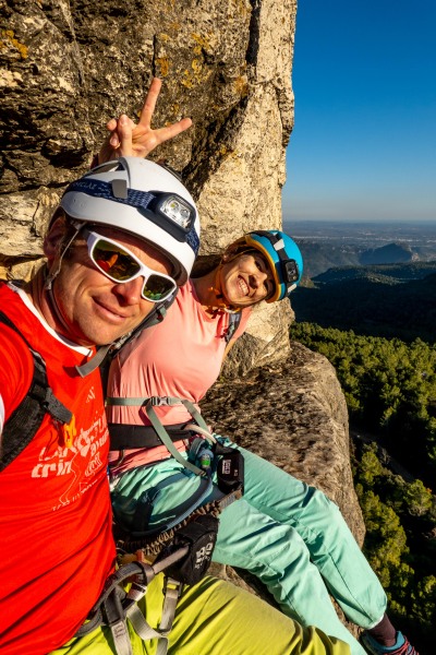 Sitting after the ferrata (Muntanyes de Prades Dec 2025)