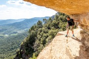 Cris on the terrace (Muntanyes de Prades May 2022)