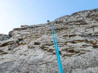 Ari at the top of the tower (Muntanyes de Prades May 2022)