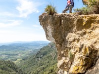 Ari looks out from Via ferrada La Trona (Muntanyes de Prades May 2022)