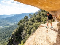 Cris on the terrace (Muntanyes de Prades May 2022)