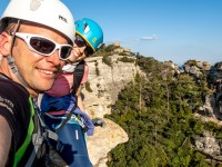 Us at the top of the tower (Muntanyes de Prades May 2022)