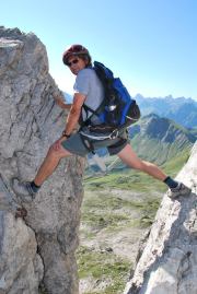 Ulli climbing (Nebelhorn Klettersteig, Germany)