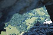 View through rocks 2 (Nebelhorn Klettersteig, Germany)