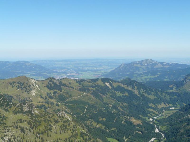 View towards Sonthofen (Nebelhorn Klettersteig, Germany)