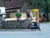 Cris and Ulli cooling off (Nebelhorn Klettersteig, Germany)