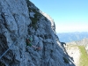 Cris behind a rock (Nebelhorn Klettersteig, Germany)