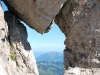 View through rock (Nebelhorn Klettersteig, Germany)