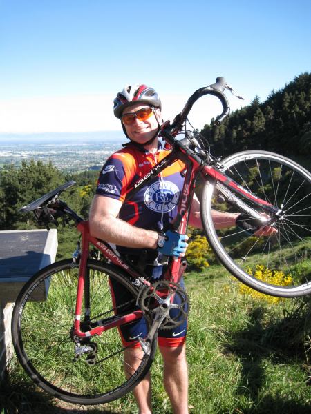 Cris likes his road bike (Port hills, Christchurch)