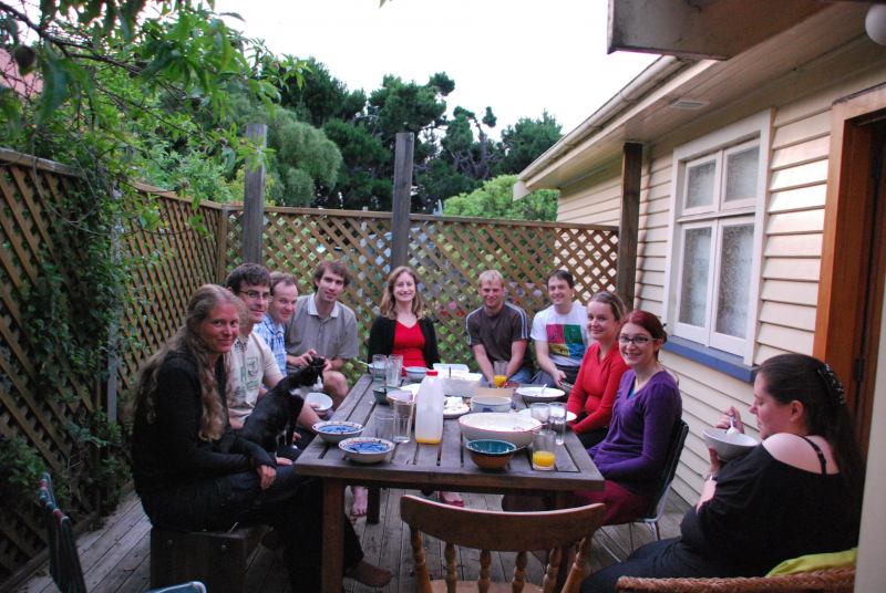 Eating dinner with friends (Christchurch, NZ)