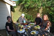Eating dinner with Mum, Toby, and Frauke 5 (Christchurch)