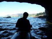 Kayaking into a cave (Quail Island)