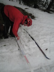 Chris fixes up the fell-skis (Norway)