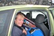 Cris packed in the car (Norway)