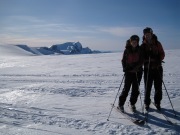 Em and Chris on glacier (Ski touring Glomfjord, Norway)