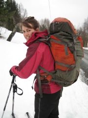 Emily about to ski (Norway)
