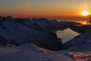 View down into fiords (Ski touring Glomfjord, Norway)