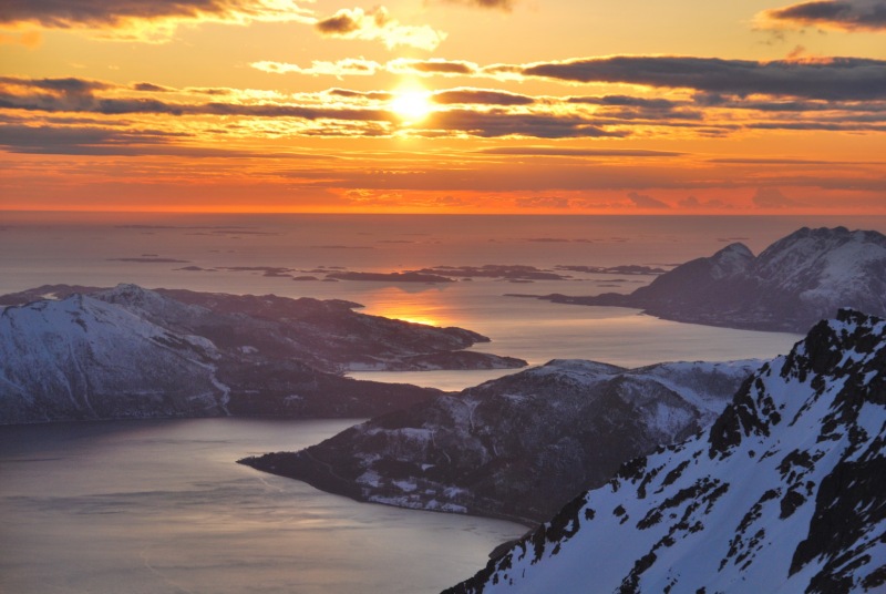 View of fiords (Ski touring Glomfjord, Norway)