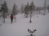 Chris heading up through the snow (Norway)