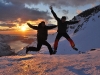Cris and Chris jumping (Ski touring Glomfjord, Norway)